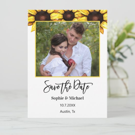 ひまわり日付写真フローラの保存 案内状 (スタンド正面)