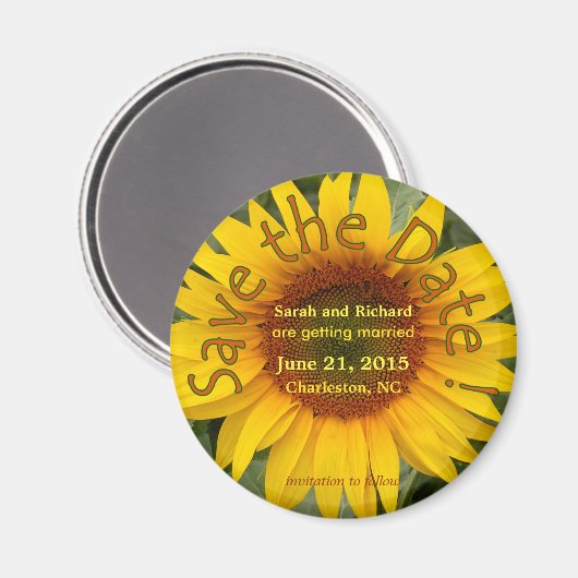 ひまわり日付磁石を保存 マグネット (正面/裏面)