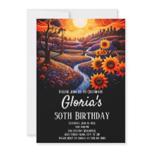 ひまわり日没50th Birthday Party （または任意の年齢）