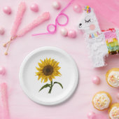 ひまわり日照フローラ水彩花 ペーパープレート (パーティー)