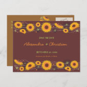 ひまわり日結婚付の発表を保存2 案内ポストカード (正面/裏面)