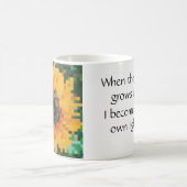 ひまわり明るいフローラピクセルアート コーヒーマグカップ (中央)