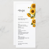 ひまわり明るいブライダルシャワーメニュー メニュー (正面/裏面)