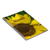 ひまわり明るい黄色の花の花びらフローラ ノートブック (右側)