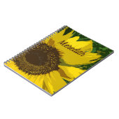 ひまわり明るい黄色の花の花びらフローラ ノートブック (左側)