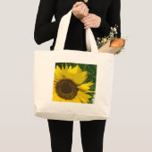 ひまわり明るい黄芸術的色フローラ花 ラージトートバッグ (正面(商品))