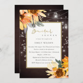 ひまわり星空メイソンジャーブライダルシャワー招待状 サンキューカード (正面/裏面)