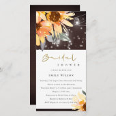 ひまわり星空メイソンジャーブライダルシャワー招待状 サンキューカード (正面/裏面)