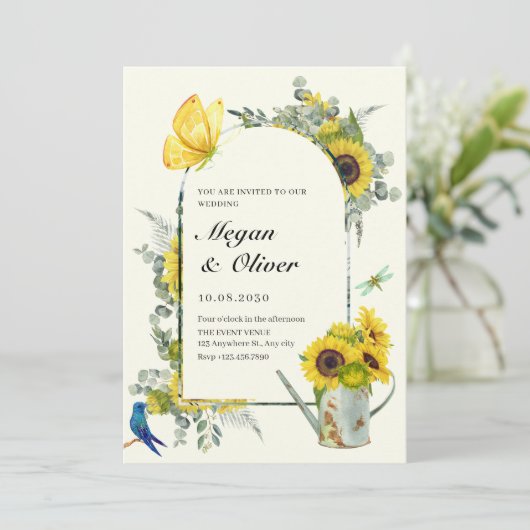 ひまわり春の結婚式 招待状 (スタンド正面)