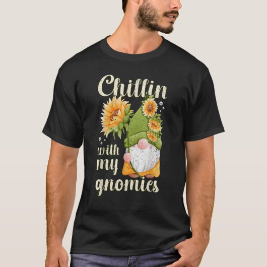 ひまわり春モチーフとガーデンgno格言 tシャツ (正面)