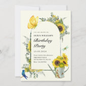 ひまわり春誕生日 招待状 (正面)