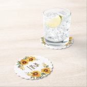 ひまわり曲線:パーソナライズされたの結婚コースター ペーパーコースター (インサイチュ)