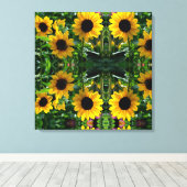 ひまわり曼荼羅 キャンバスプリント (インサイチュ (ウッドフロア))