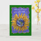 ひまわり最高のの地球の母 カード (黄色い花)