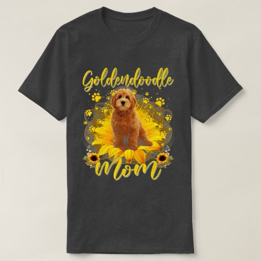 ひまわり最高の犬の母は常にゴールデンドーおもしろいル犬 Tシャツ (デザイン正面)