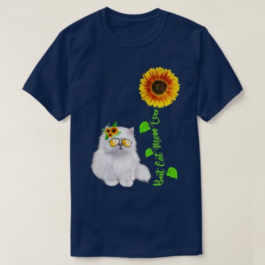 ひまわり最高の猫母マエバーキッテン猫好きガ Tシャツ (デザイン正面)