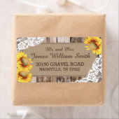 ひまわり木とレース素朴のラ結婚ベル ラベル (インサイチュ)