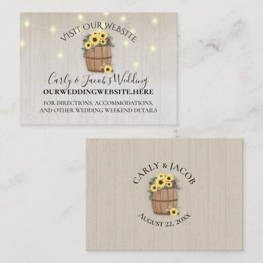 ひまわり木のバレルWebサイト情報 名刺 (正面/裏面)