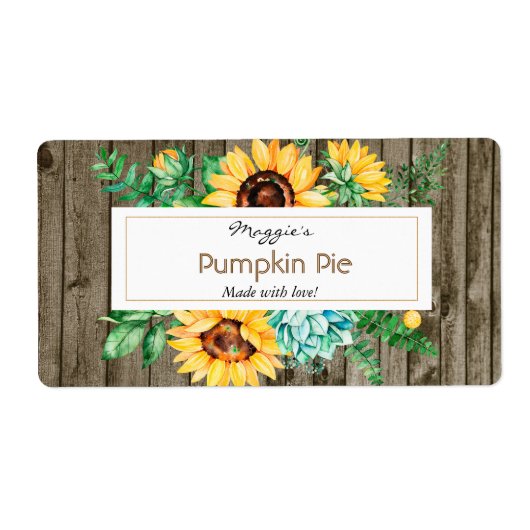 ひまわり木ベーキングラベル ラベル (正面)