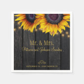 ひまわり木ミセス・金ゴールドス結婚クリプト スタンダードカクテルナプキン (正面)