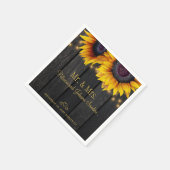 ひまわり木ミセス・金ゴールドス結婚クリプト スタンダードカクテルナプキン (角)