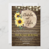 ひまわり木素朴切りストリングラ結婚イト 招待状 (正面)