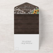 ひまわり木製ストリングライトフォトウェディングRSVP オールインワン招待状 (外側)