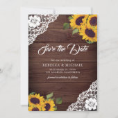 ひまわり木製写真QRコード結婚ズ セーブザデート (正面)