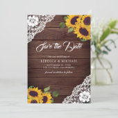 ひまわり木製写真QRコード結婚ズ セーブザデート (スタンド正面)