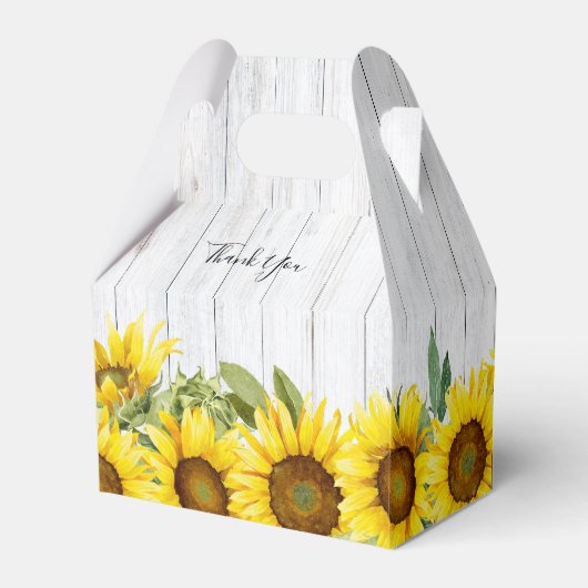 ひまわり木製背景結婚式の引き出物箱 フェイバーボックス (裏面サイド)