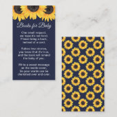 ひまわり本ベビーニュートラルネイビーベイビーシャワーエンクル エンクロージャーカード (正面/裏面)