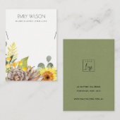 ひまわり松コーンフローラネックレスディスプレイロゴ 名刺 (正面/裏面)