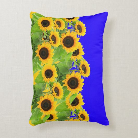 ひまわり枕ウクライナ国旗の色 – 自由 アクセントクッション (正面(垂直))