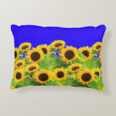 ひまわり枕ウクライナ国旗の色 – 自由 アクセントクッション (裏面)