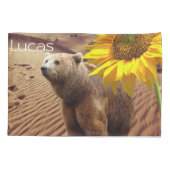 ひまわり枕ケース、フローラクマ 枕カバー (裏面)