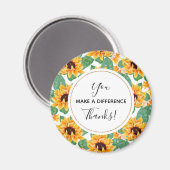 ひまわり柄かわいらしを変える マグネット (正面/裏面)