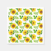 ひまわり柄のカントリー調ファームハウス誕生日パーティー スタンダードカクテルナプキン (正面)