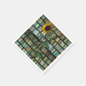 ひまわり柄の紙ナプキン スタンダードカクテルナプキン (角)