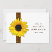 ひまわり格子状リボン結婚式招待状 招待状 (裏面)