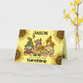 ひまわり格言誕生日 カード (黄色い花)