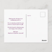 ひまわり梅パープルバラライト写真ありがとう ポストカード (裏面)