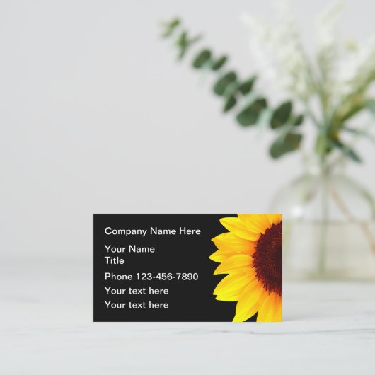 ひまわり植物名刺 名刺 (スタンド正面)