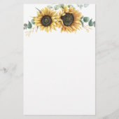 ひまわり植物性ブライダルシャワーアドバイスカード 便箋 (裏面)