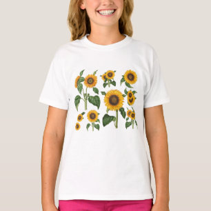 ひまわり植物性緑 Tシャツ