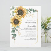 ひまわり植物葉ブライダルシャワー 招待状 (スタンド正面)