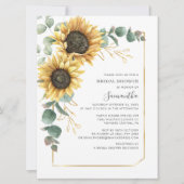 ひまわり植物葉ブライダルシャワー 招待状 (正面)