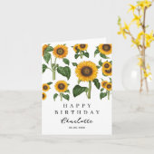 ひまわり植物葉誕生日 カード (黄色い花)