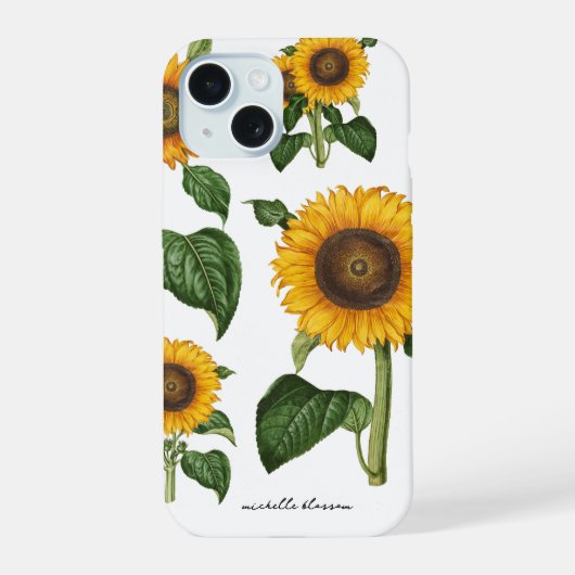 ひまわり植物観葉緑 iPhone 15ケース (裏面)