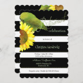 ひまわり植物退任お祝い 招待状 (正面/裏面)