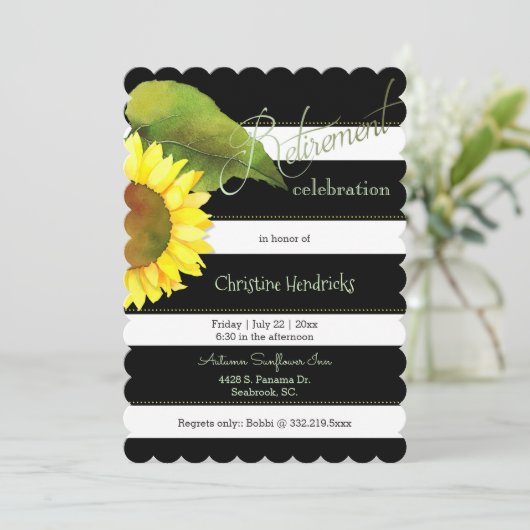 ひまわり植物退任お祝い 招待状 (スタンド正面)